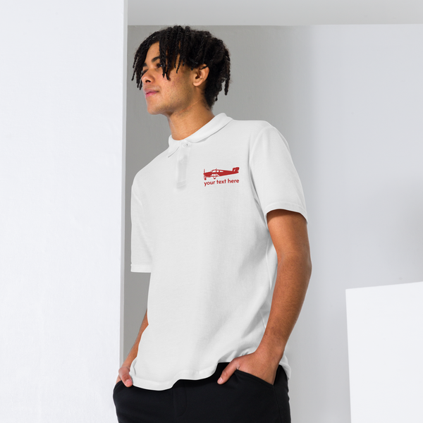 Beech Pilots, cutomizable embroidered all cotton piqué polo shirt