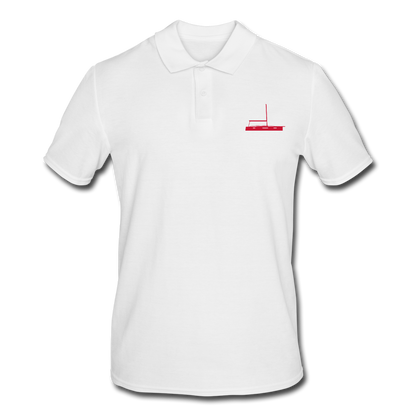 SAILING GEAR -  RED SAILING BOAT ON WHITE CUSTOMIZABLE POLO SHIRT 