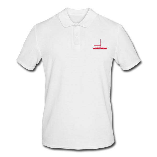 SAILING GEAR -  RED SAILING BOAT ON WHITE CUSTOMIZABLE POLO SHIRT 