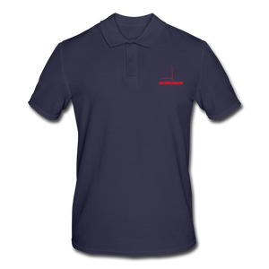 SALING GEAR - RED SAILING BOAT ON NAVY BLUE CUSTOMIZABLE POLO SHIRT 