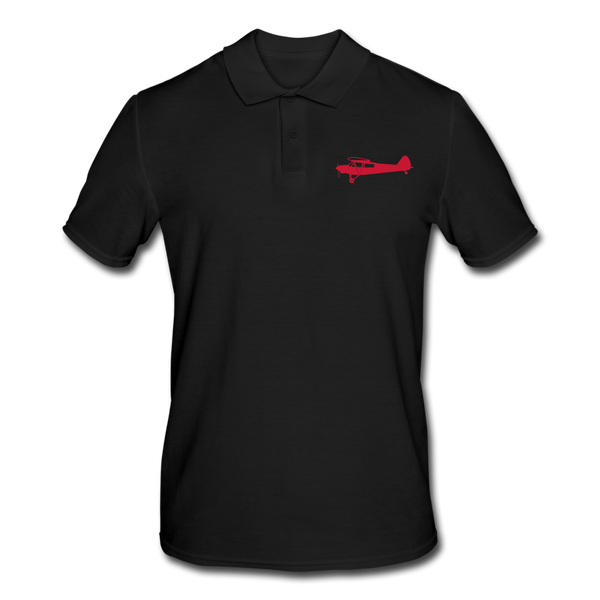 Pilots shirts: Red Super Cub design on the left breast of a black polo shirt