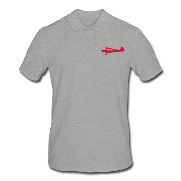 Pilots shirts: Red Super Cub design on the left breast of a light grey polo shirt