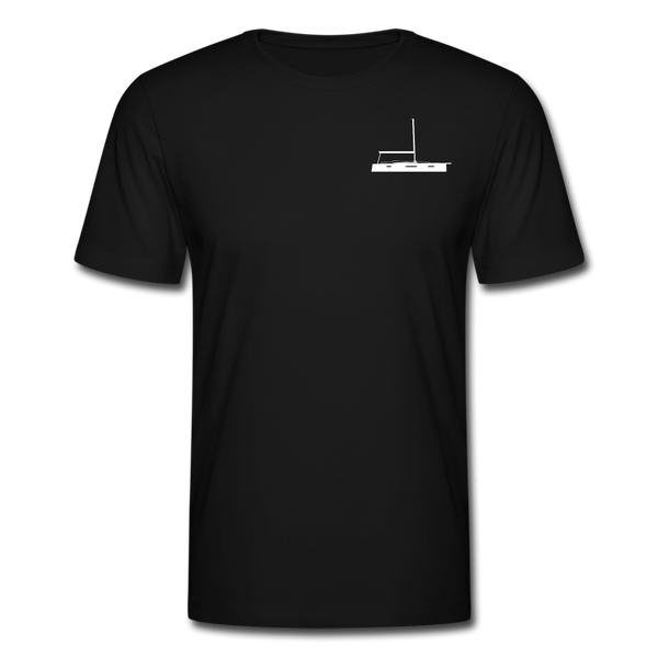 SAILING APPAREL - WHITE JENNEAU DESIGN  ON A CUSTOMIZABLE  BLACK TEE SHIRT 