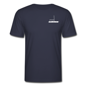 SAILING APPAREL - WHITE JENNEAU DESIGN  ON A CUSTOMIZABLE NAVY BLUE TEE SHIRT 