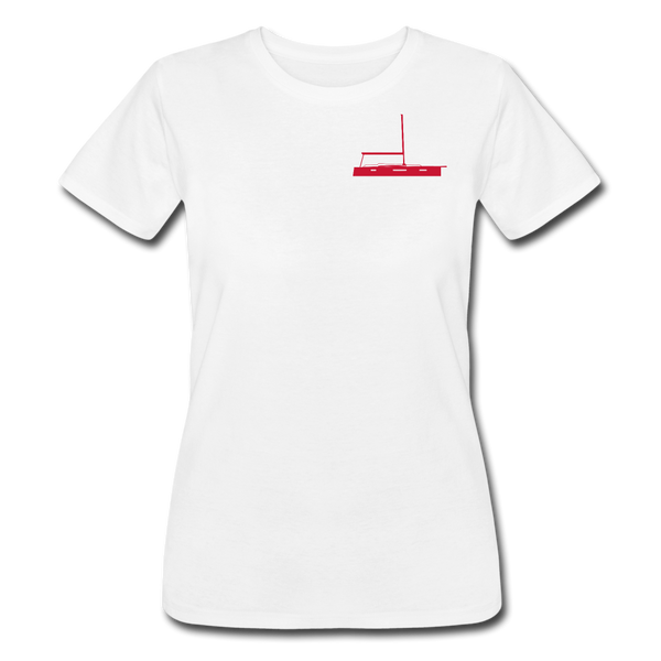 SAILING APPAREL  - RED JEANNEAU YACHT DESIGN ON WHITE  WOMEN MARINERS' CUSTOMIZABLE TEE SHIRT 