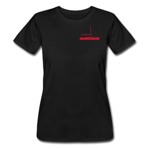 SAILING APPAREL - RED JEANNEAU YACHT DESIGN ON BLACK  WOMEN MARINERS' CUSTOMIZABLE TEE SHIRT 