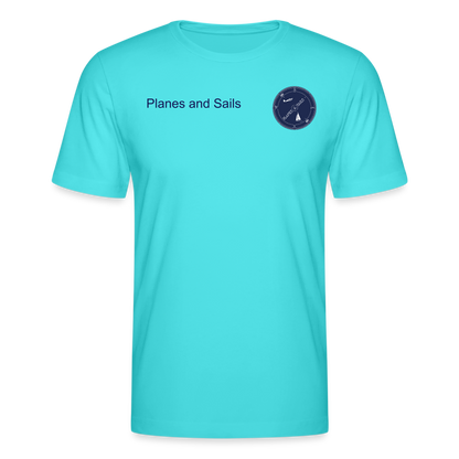 PLANES AND SAILS' ROUND LOGO ON FRONT & BACK - aqua