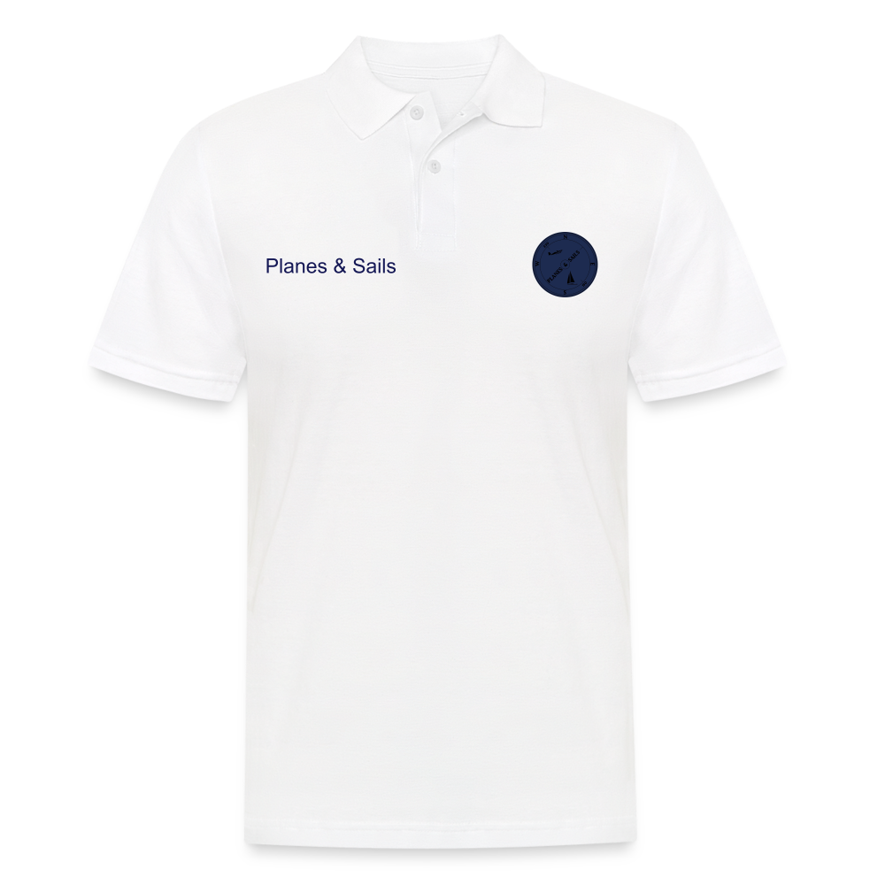 Planes & Sails Logo and Text Polo Shirt - white