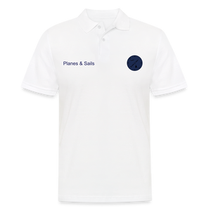 Planes & Sails Logo and Text Polo Shirt - white