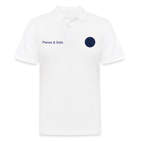 Planes & Sails Logo and Text Polo Shirt - white