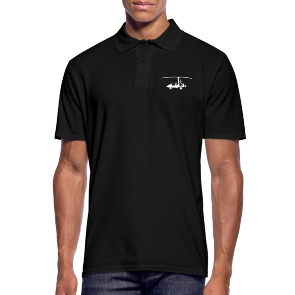 Pilots' wear: White Gyro customizable design positioned on the left breast of a black shirt.