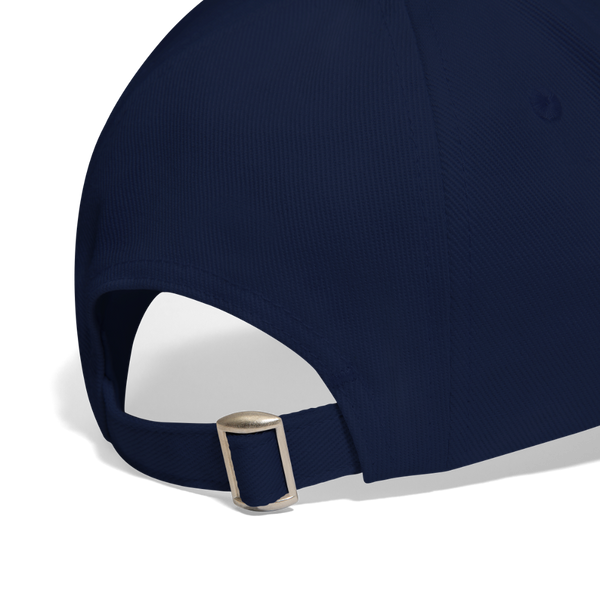 Sierra Pilots' Customizable navy blue cap. view of the rear metal buckle