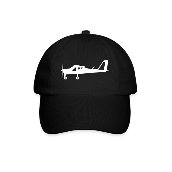 White Tecnam P92 aircraft Customizable design on a black Cap -