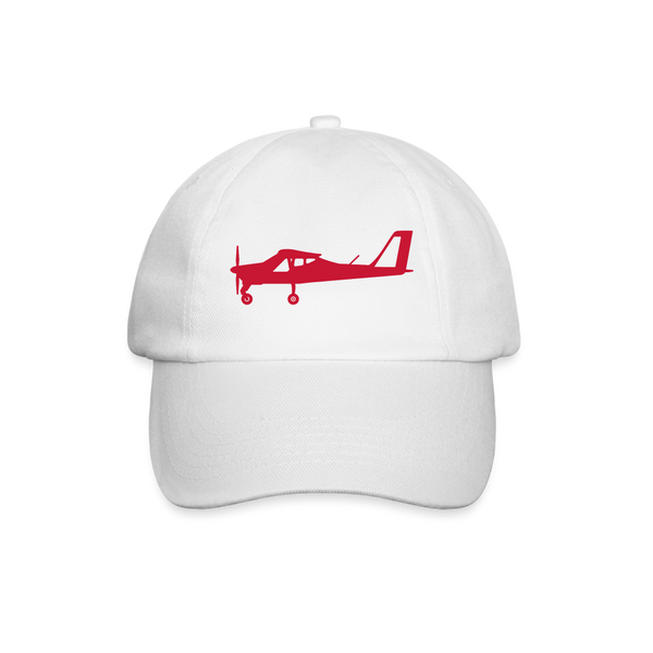 Pilot gifts: Red Tecnam P92 Pilots' Customizable design on white Cap.