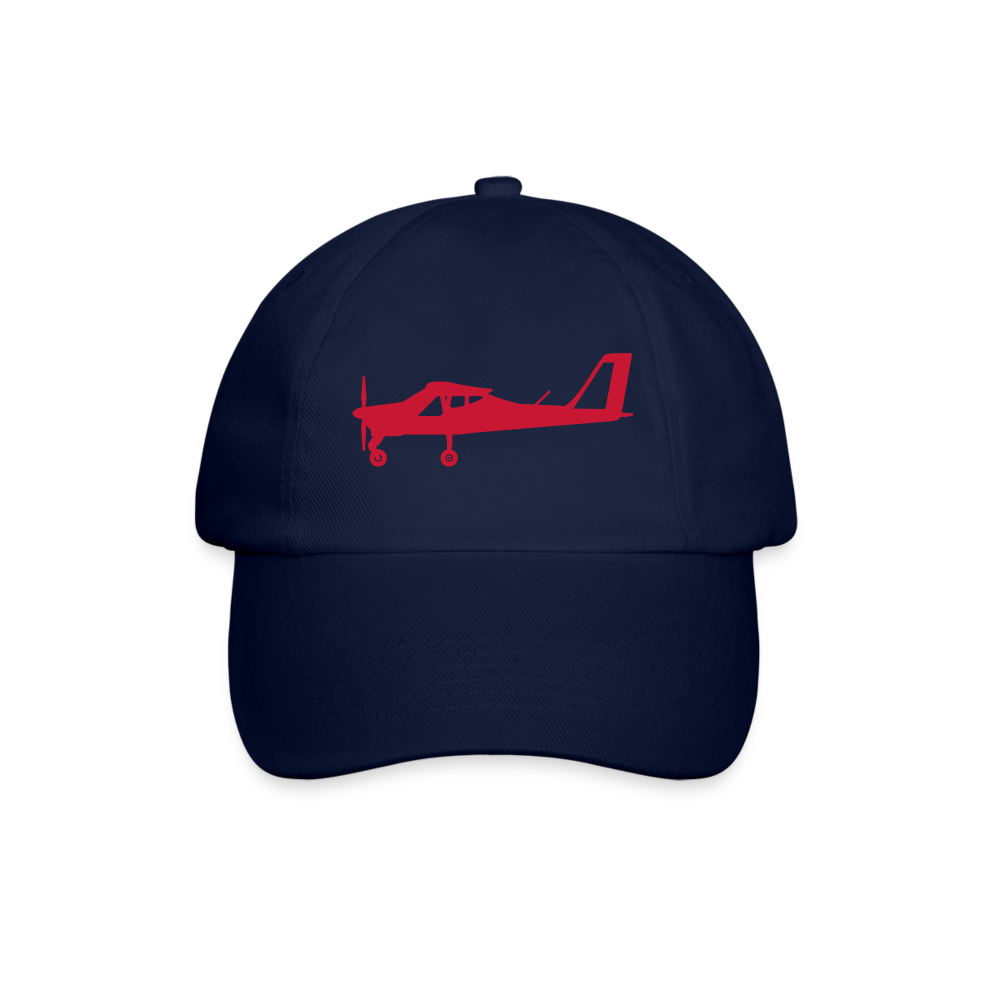 Pilot gifts: Red Tecnam P92 Pilots' Customizable design on Navy blue  Cap. 