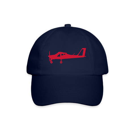 Pilot gifts: Red Tecnam P92 Pilots' Customizable design on Navy blue  Cap. 