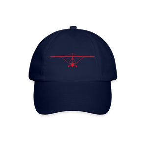 Pilots' wear : Red customizable weight shift aircraft design centered on a navy blue cap.