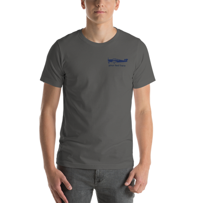 Pilots T-Shirts: navy blue Beechcraft design on asphalt Tee