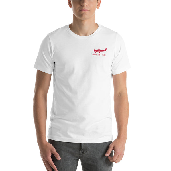 Pilots red Cirrus SR design on white T-shirt